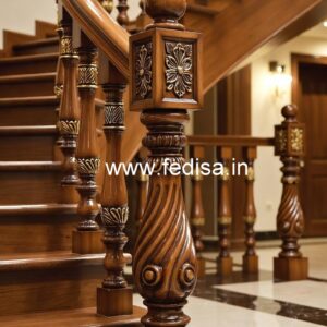 Elegant Brass Wood Railings for Contemporary Homes No-0996