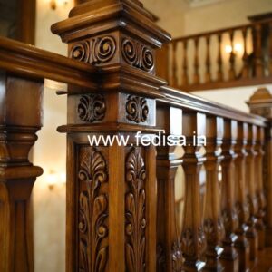 Modern Brass Wood Balcony Fence Inspiration No-1002