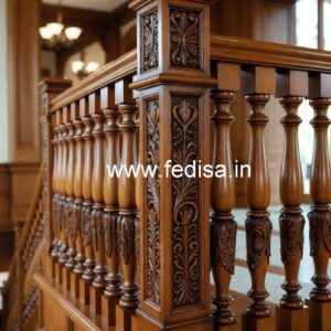 Stylish Brass Wood Interior Railings Inspiration No-1011