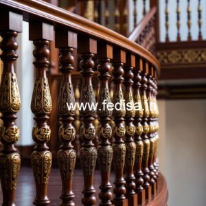 Decorative Brass Wood Balcony Fence Trends No-1013