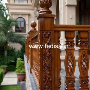 Brass Wood Staircase Side Railings for Villas No-1014