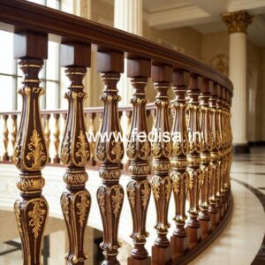 Luxury Brass Wood Railings with Elegant Finish No-1015