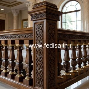 Modern Brass Wood Balcony Handrail Collection No-1016