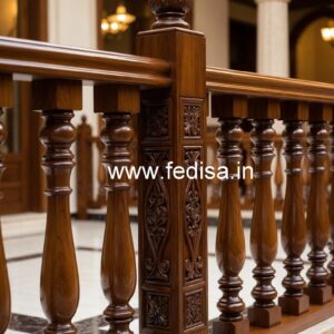 Modern Brass Wood Staircase with Rich Finish No-1021