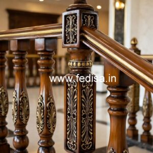 Elegant Brass Wood Fence Design Collection No-1022