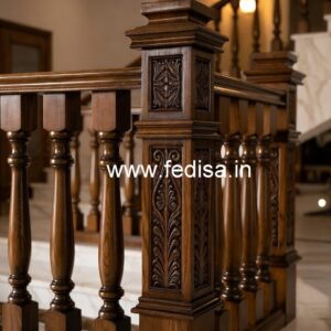 Stylish Brass Wood Stair Railings with Modern Look No-1023