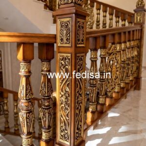 Luxury Brass Wood Balcony Safety Fence No-1024