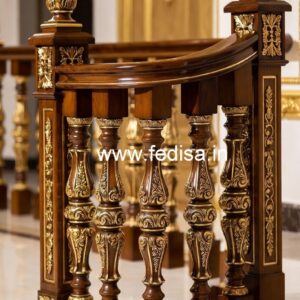 Brass Wood Handrail Design for Luxury Homes No-1026