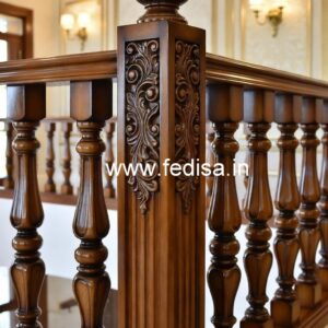 Elegant Brass Wood Staircase Interior Inspiration No-1028