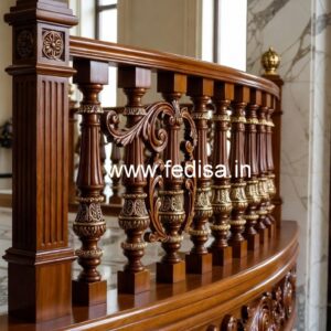 Luxury Brass Wood Staircase Side Rails No-1032