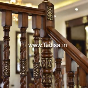 Decorative Brass Wood Balcony Fence Ideas No-1036