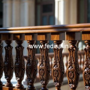 Brass Wood Staircase Decor with Luxury Style No-1038