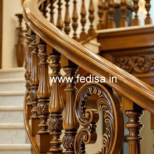 Stylish Brass Wood Staircase Railings for Home No-1041