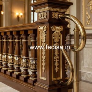 Decorative Brass Wood Fence for Duplex House No-1043