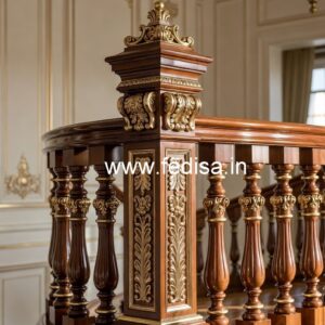 Brass Wood Staircase Banister for Modern Homes No-1051