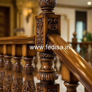 Elegant Brass Wood Railings for Staircase No-1053