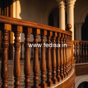Stylish Brass Wood Staircase Side Railings No-1058