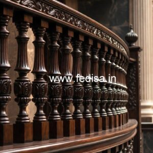 Elegant Brass Wood Fence for Balcony Design No-1059