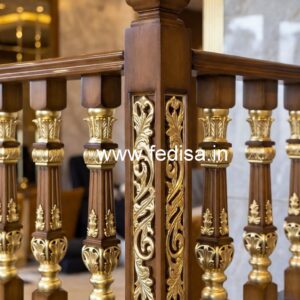 Decorative Brass Wood Railings for Interior Decor No-1061