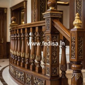 Luxury Brass Wood Handrail Ideas for Homes No-1062