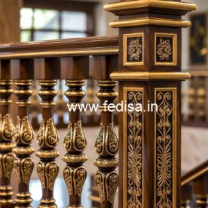 Stylish Brass Wood Balcony Decor with Modern Finish No-1069