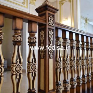 Premium Brass Wood Balcony Fence Inspiration No-1073