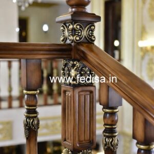 Stylish Brass Wood Staircase Decor Inspiration No-1080