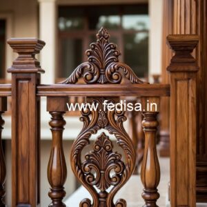 Modern Brass Wood Staircase Railings with Golden Touch No-1095