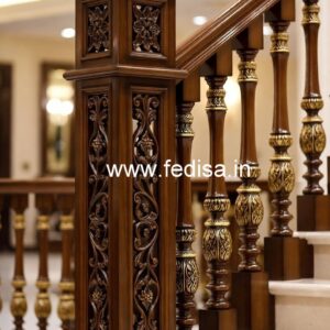 Stylish Brass Wood Staircase Fence Collection No-1098