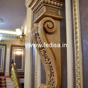 Elegant Brass Wood Railings with Artistic Look No-1099