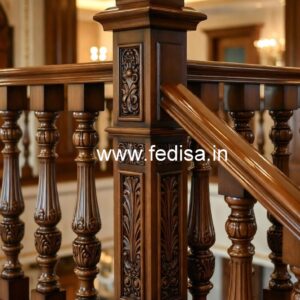 Stylish Brass Wood Handrail for Duplex Homes No-1102