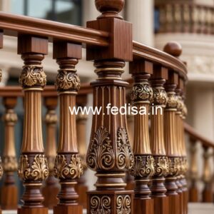 Luxury Brass Wood Balcony Railings Collection No-1103