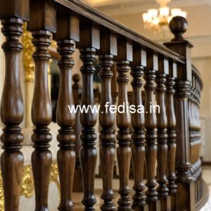 Premium Brass Wood Balcony Fence Trends No-1106