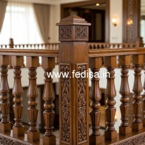 Modern Brass Wood Staircase with Glass Railings No-1107