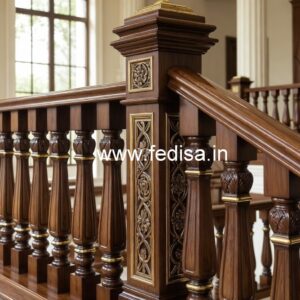 Stylish Brass Wood Railings for Villas No-1108