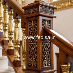 Decorative Brass Wood Staircase Handrail Inspiration No-1111