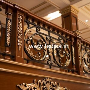 Modern Brass Wood Railings with Premium Style No-1112