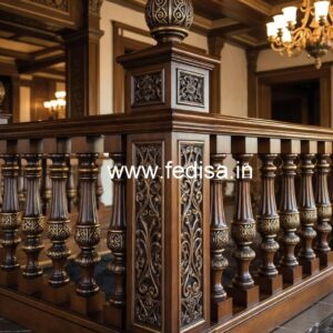 Decorative Brass Wood Balcony Safety Railings No-1117