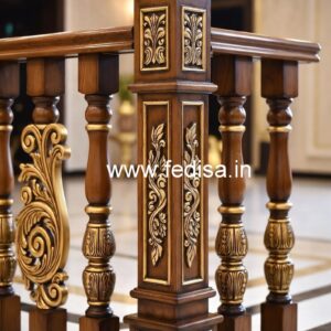 Elegant Brass Wood Balcony Collection for Interiors No-1120