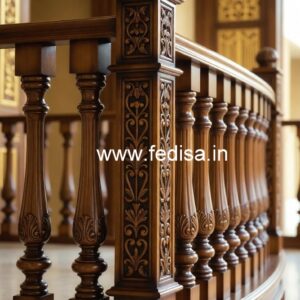 Modern Brass Wood Balcony Railings with Elegant Style No-1124