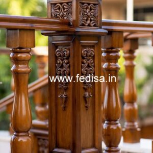 Stylish Brass Wood Balcony Safety Fence Collection No-1131