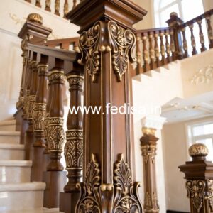 Luxury Brass Wood Balcony Handrails for Villas No-1135