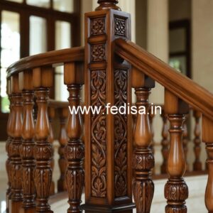Stylish Brass Wood Railings with Rich Finish No-1137