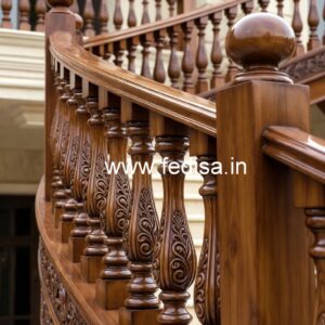 Elegant Brass Wood Balcony Fence Inspiration No-1138