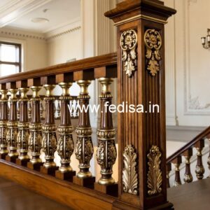 Premium Brass Wood Handrails for Modern Homes No-1139