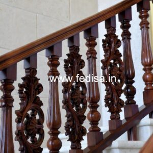 Modern Brass Wood Balcony Decor with LED Lights No-1142
