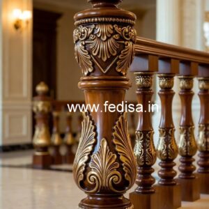Luxury Brass Wood Balcony Railings with Modern Look No-1147