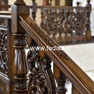 Luxury Brass Wood Handrails for Stylish Interiors No-1153