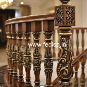 Modern Brass Wood Balcony Fence Collection No-1154
