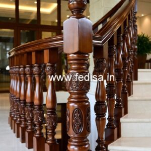 Decorative Brass Wood Staircase Handrails for Villas No-1158